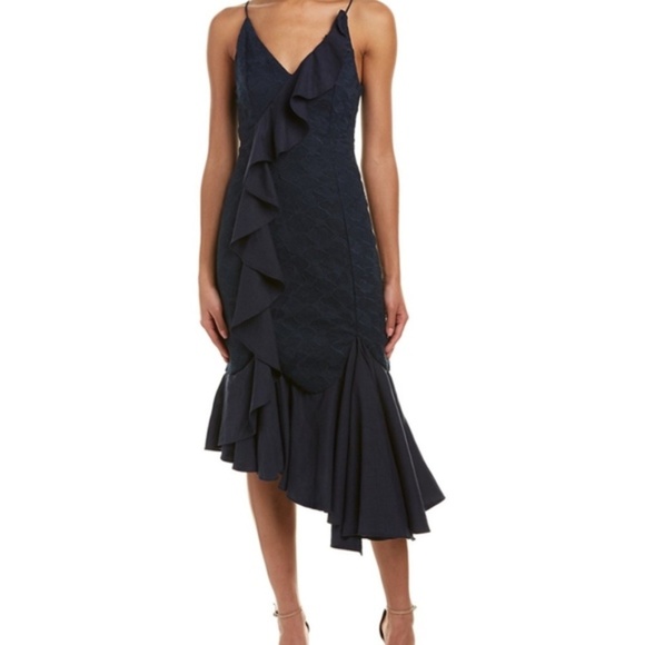 C/Meo Collective  Phase navy ruffle midi dress - Picture 5 of 6